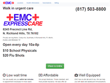 Tablet Screenshot of emcexpresscare.com